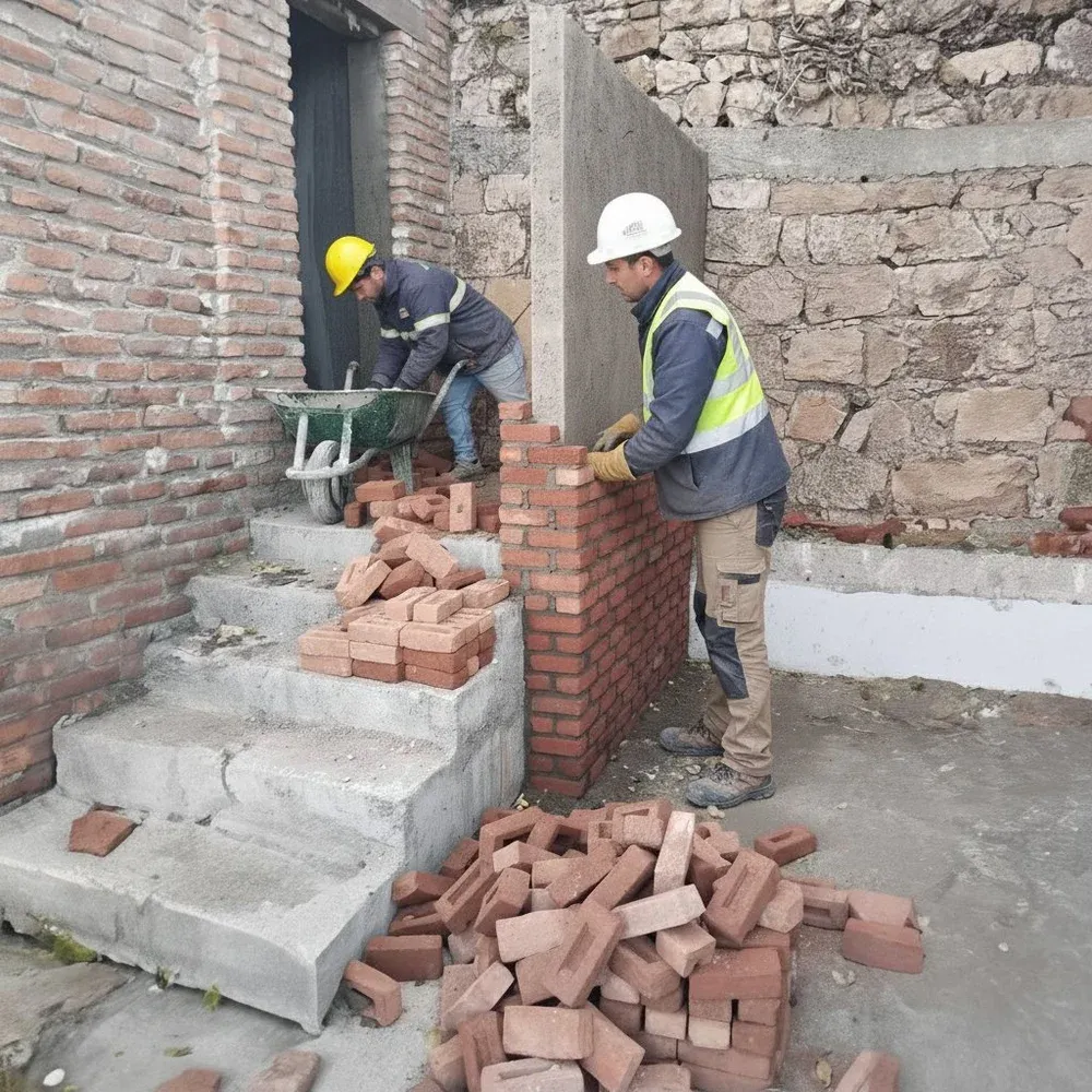 Brick Wall Construction Work